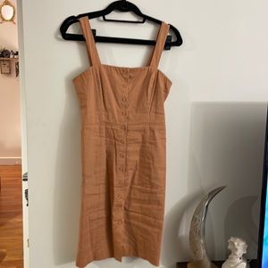 Theory Linen Peach Mid-Length Dress